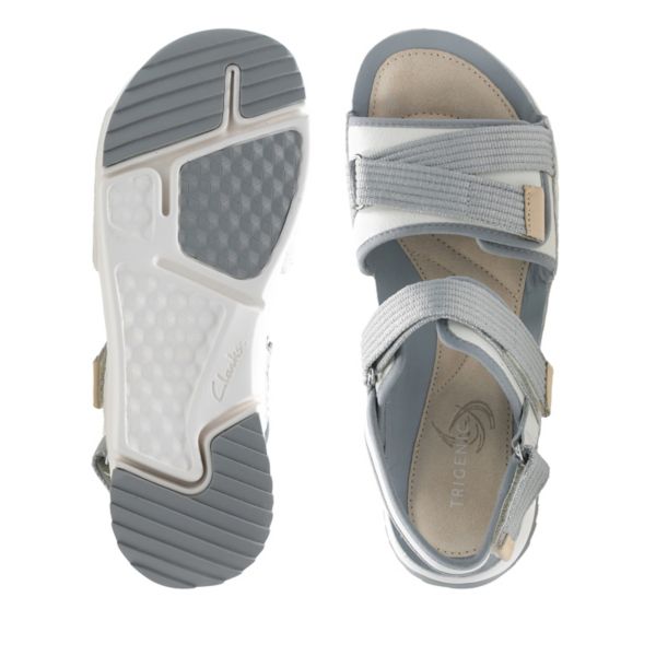 Clarks Womens Tri Walk Sandals White | CA-6094285